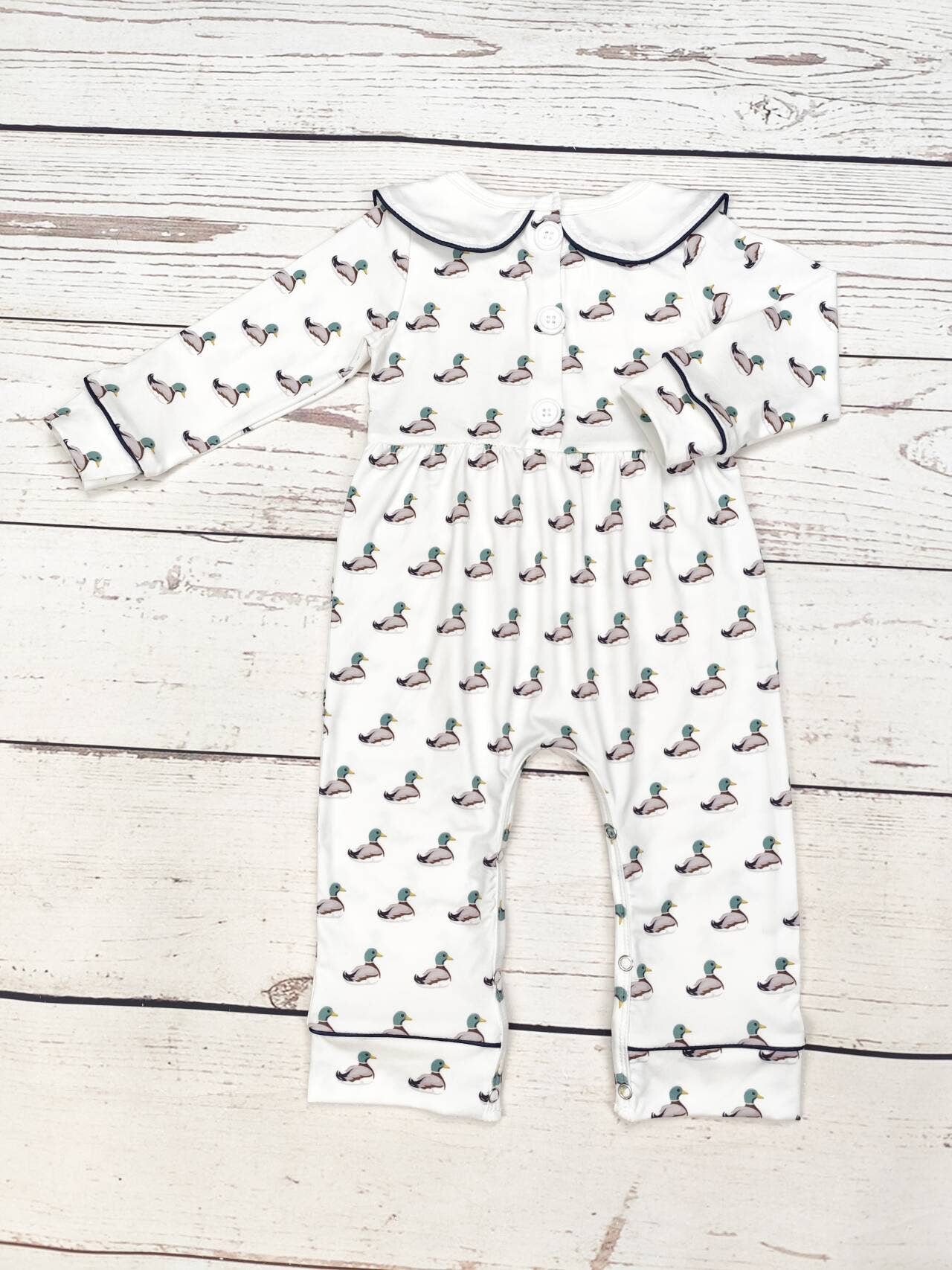 Duck Print Romper - Girls