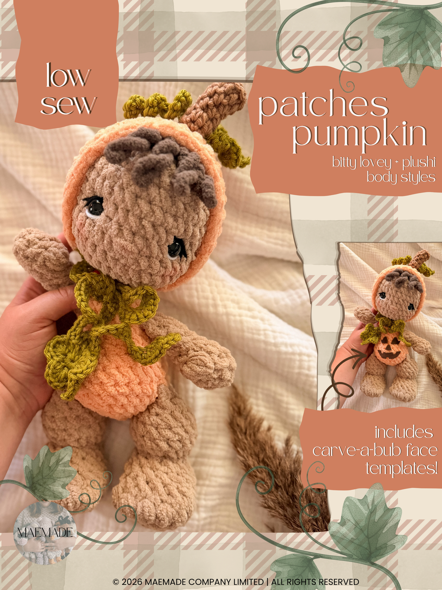 patches the pumpkin critter bub Pattern