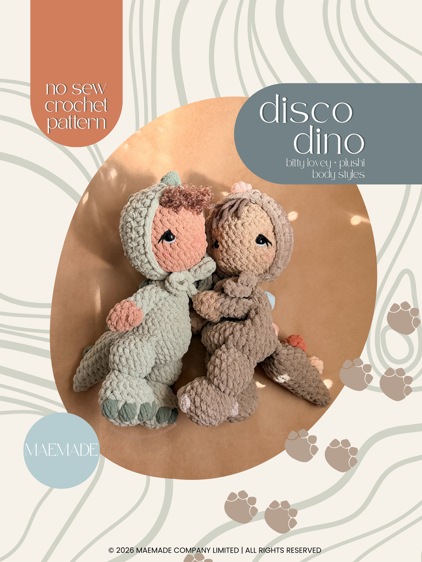 disco dinosaur critter bub Pattern