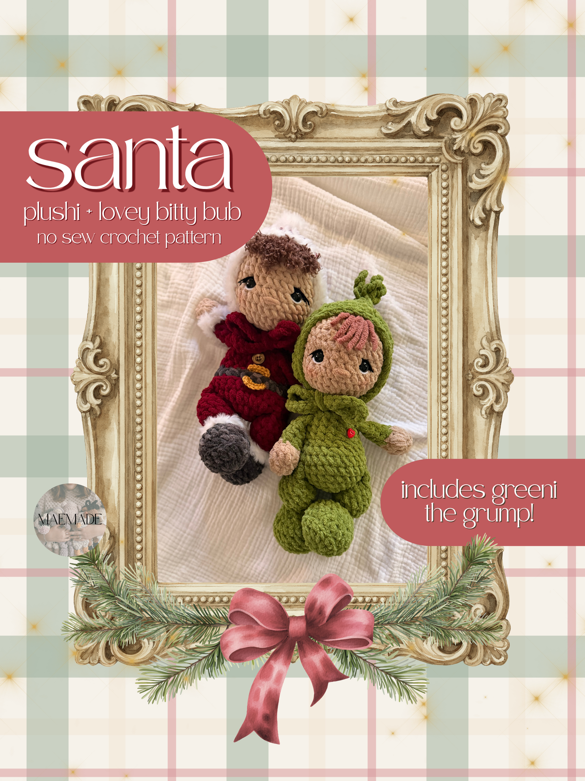 santa + greeni the grump Crochet Patterns