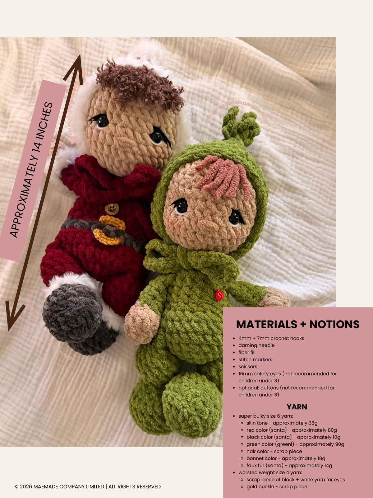 santa + greeni the grump Crochet Patterns