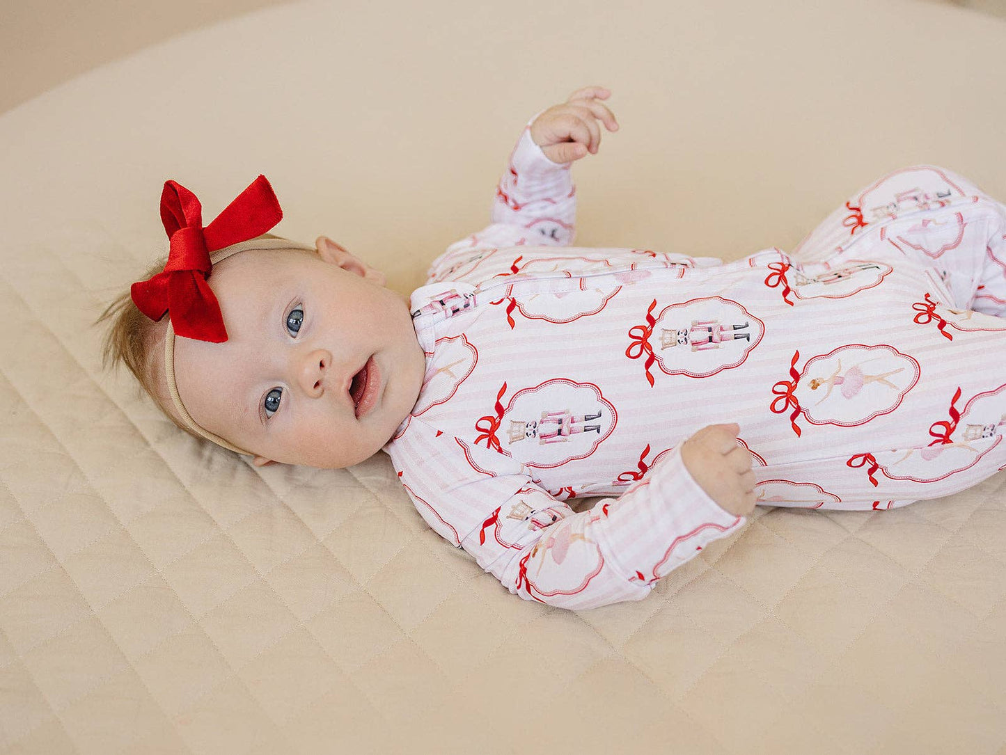 Bamboo Zip Romper | Pink Nutcracker