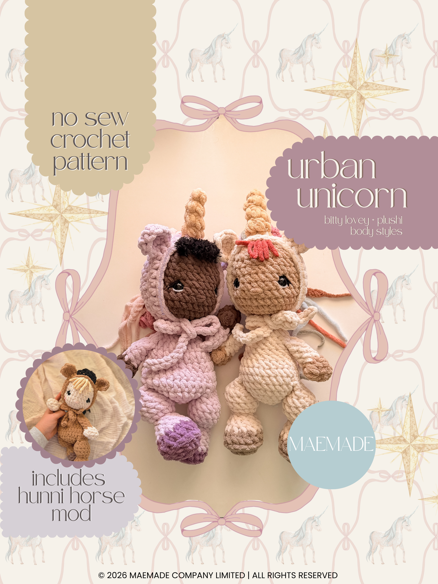 urban unicorn critter bub Pattern