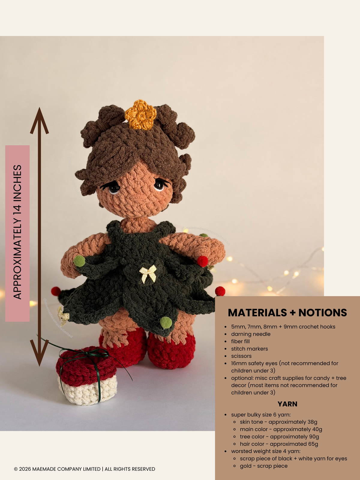 clarke the christmas tree Crochet Pattern