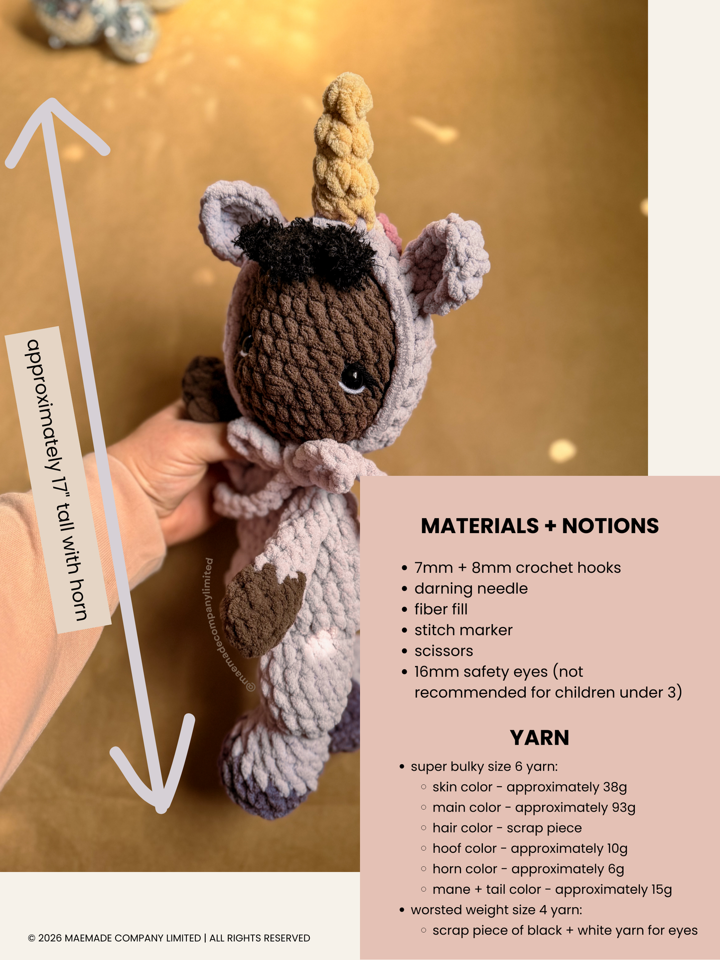 urban unicorn critter bub Pattern