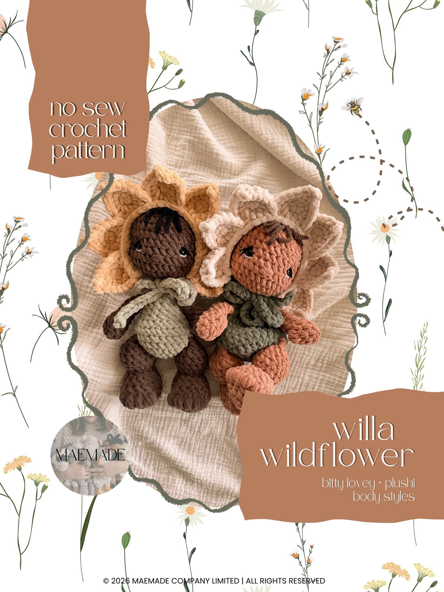 willa wildflower critter bub Pattern