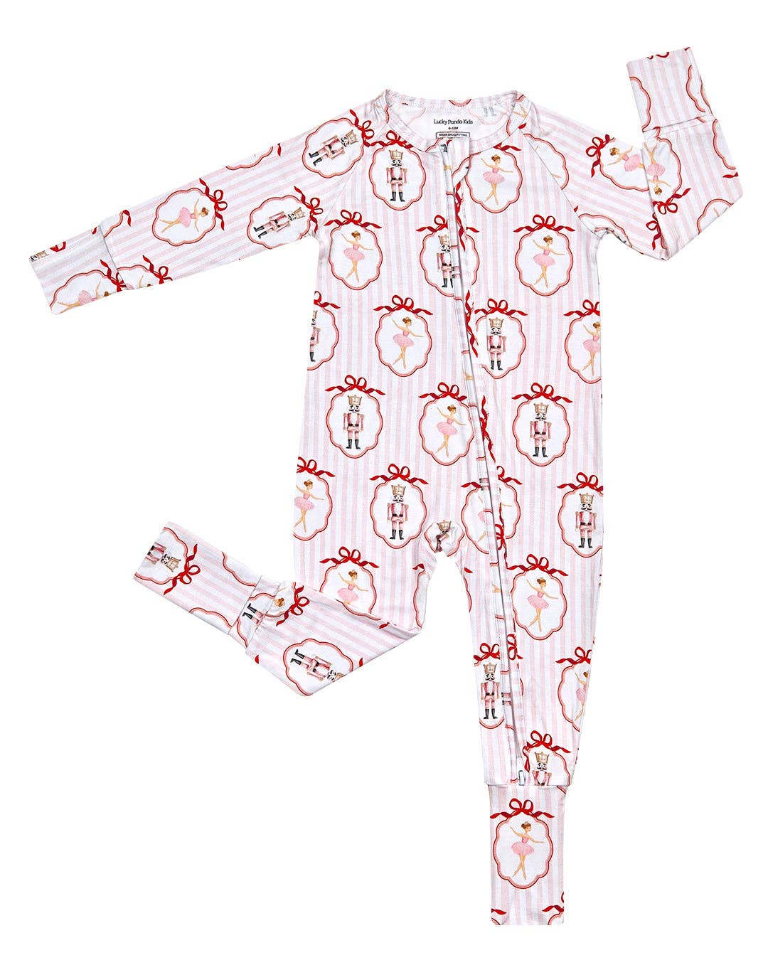 Bamboo Zip Romper | Pink Nutcracker