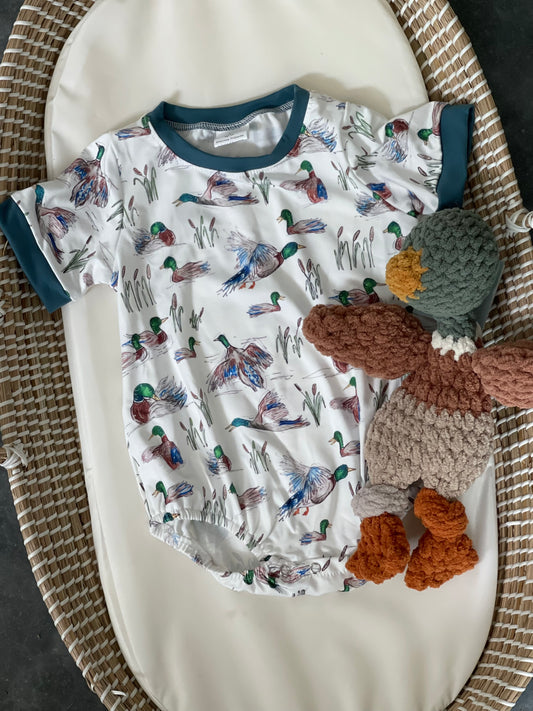 Duck Printed Bubble Romper