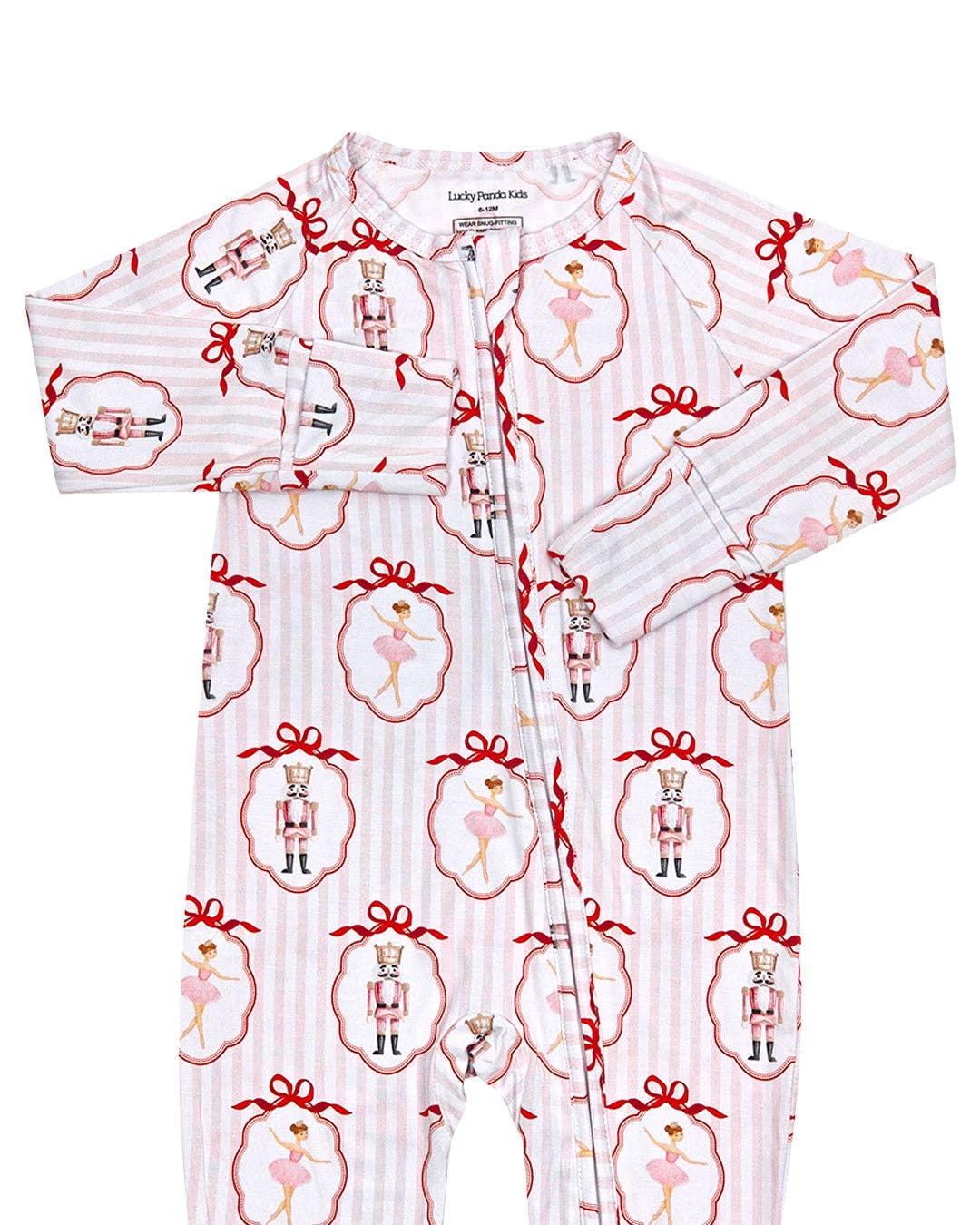 Bamboo Zip Romper | Pink Nutcracker