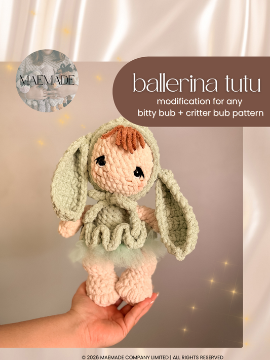 Ballerina Tutu Modification - bitty bubs Baby Doll Crochet Pattern