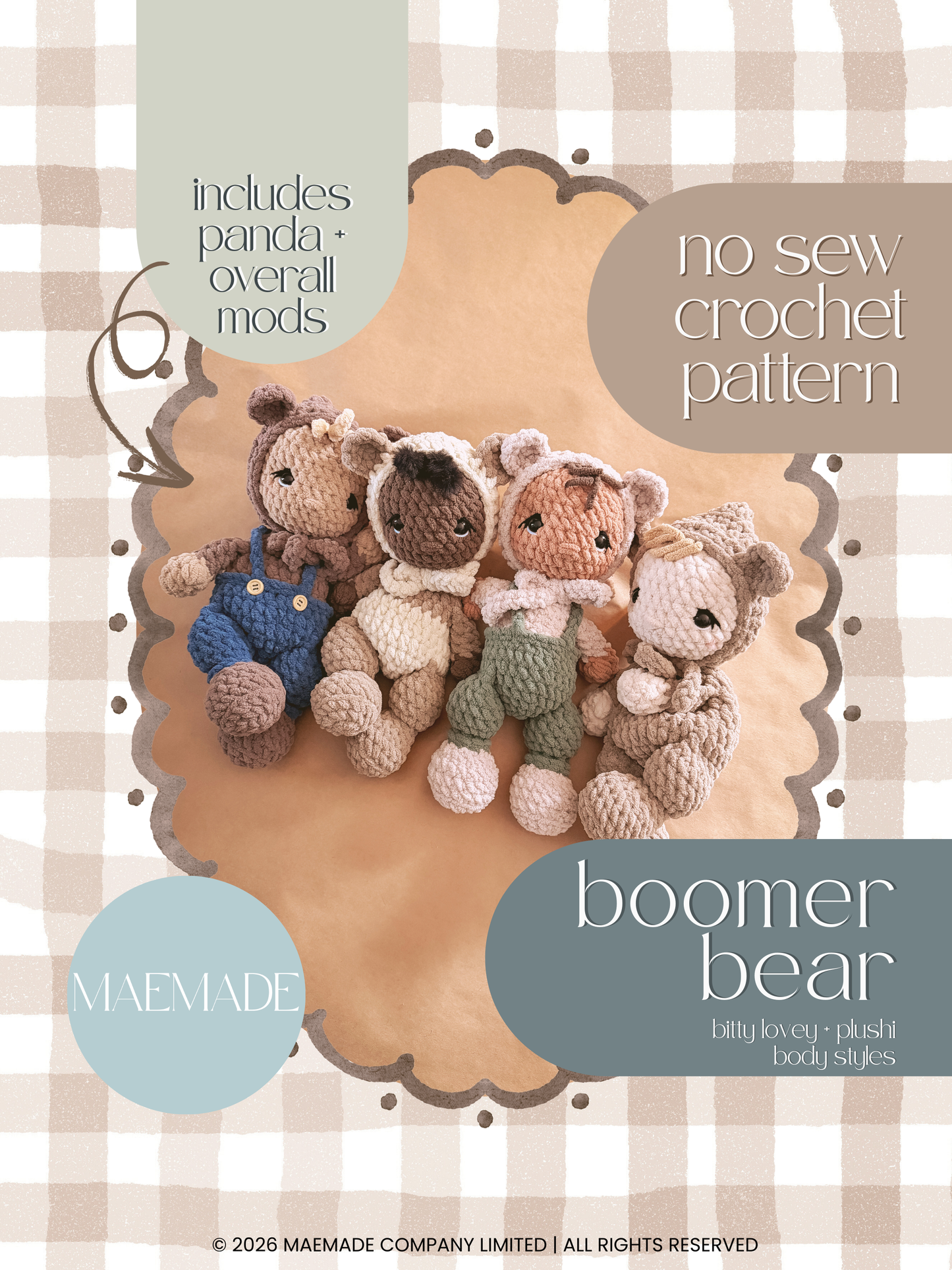 boomer bear critter bub Pattern